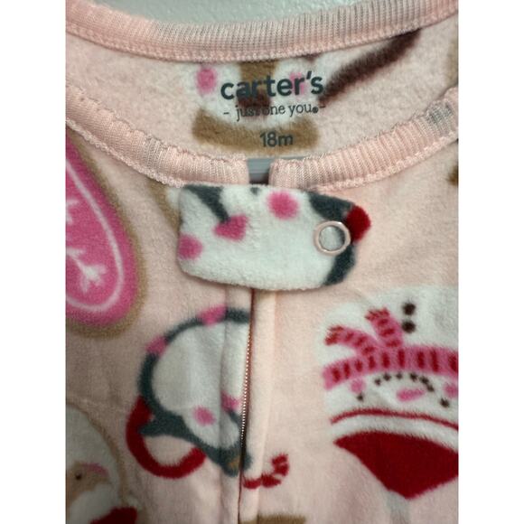 Carter’s 18 Months Christmas Fleece Footie - Picture 2 of 3